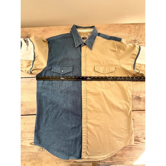 Cumberland Outfitters Western Pearl Snap Shirt Mens XL Aztec Colorblock 90s - Picture 5 of 7